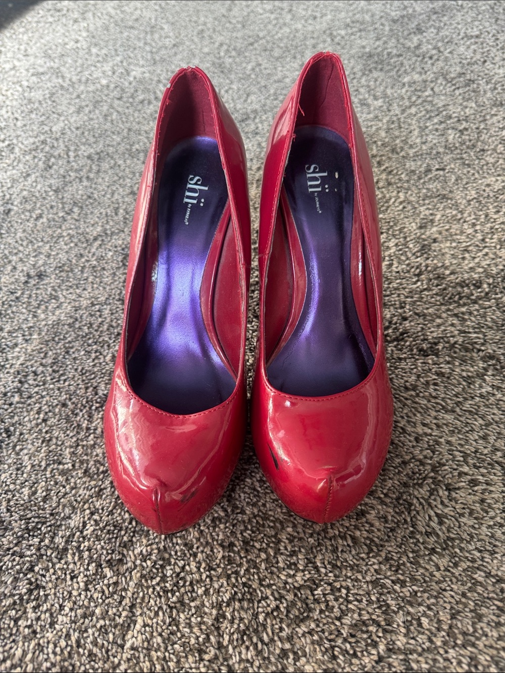 Shi by JOURNEYS Red Patent Round-Toe Heels